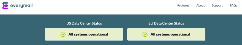 Support Data center status fields